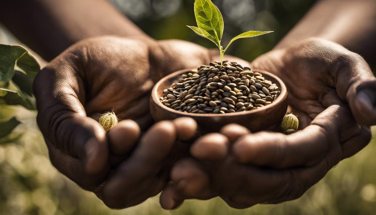 An image showing two hands holding seeds, symbolizing the power of small beginnings in ABA