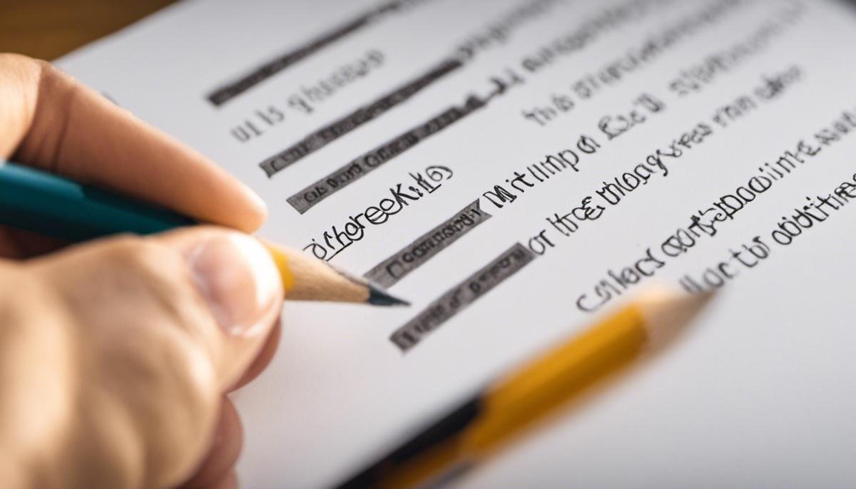 An image showing a checklist being filled out with a pencil, symbolizing progress and organization in ABA therapy.