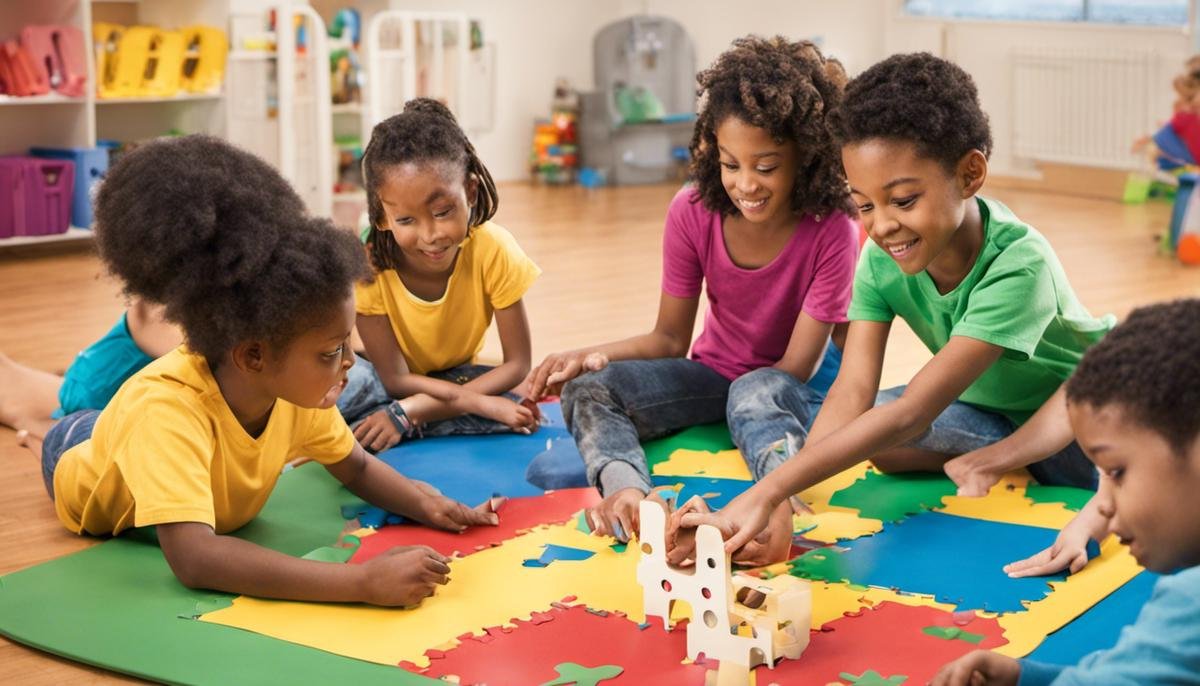 Image depicting a diverse group of children engaging in therapy, showcasing different interventions for Autism.