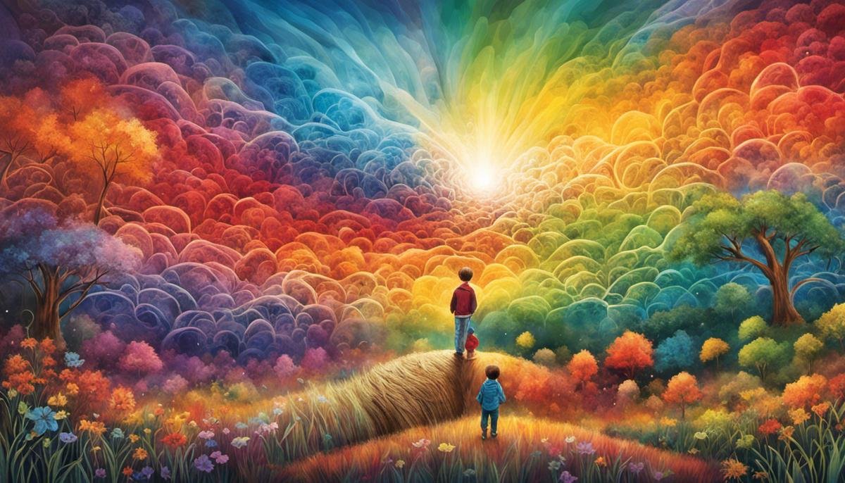 Image illustrating the interconnectedness of Autism and ADHD, showing a colorful spectrum representing the beautiful possibilities of neurodiverse children.