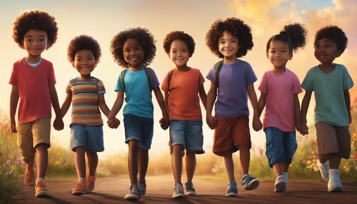 An image of diverse children holding hands, symbolizing inclusivity and acceptance