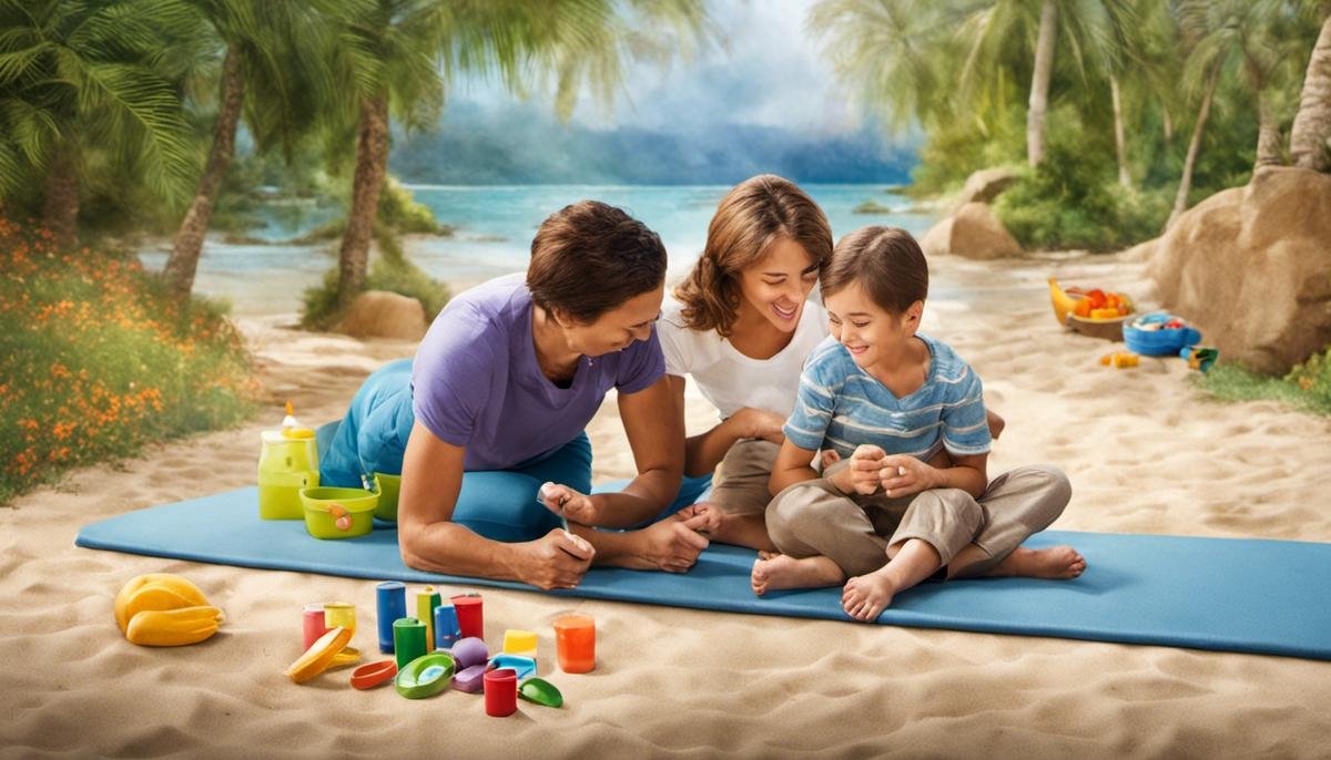 A picture depicting a family engaged in ABA therapy activities, showcasing the seamless blend of therapy into daily life routines