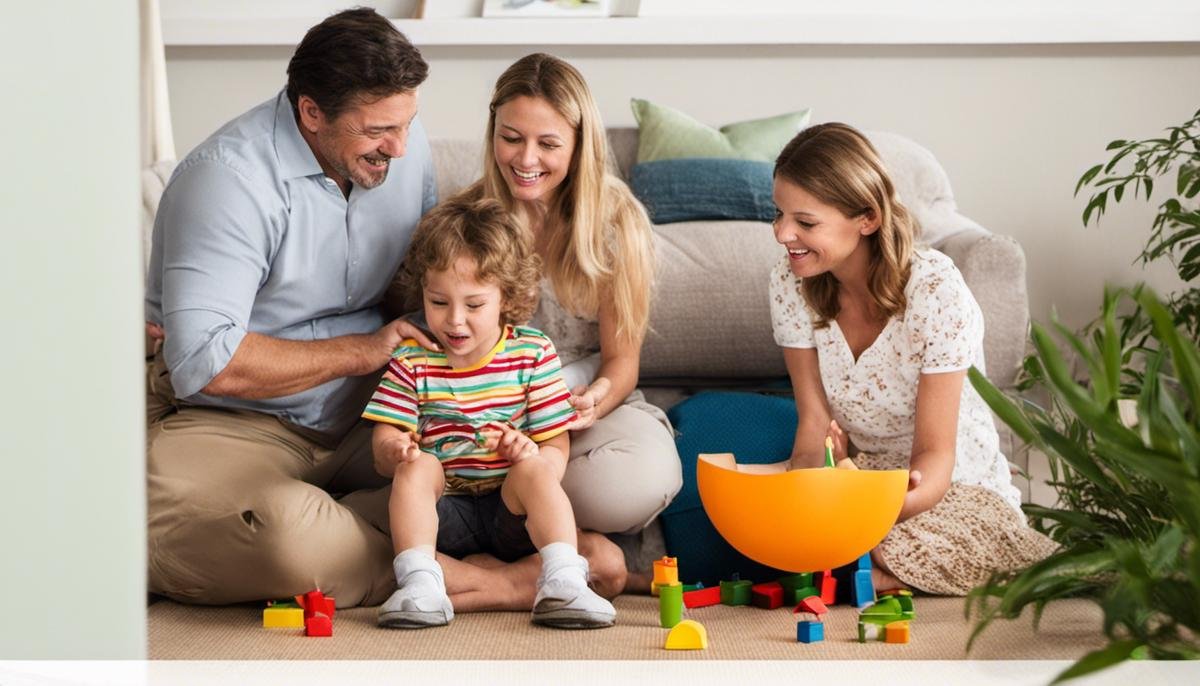 An image of a family engaging in ABA therapy at home