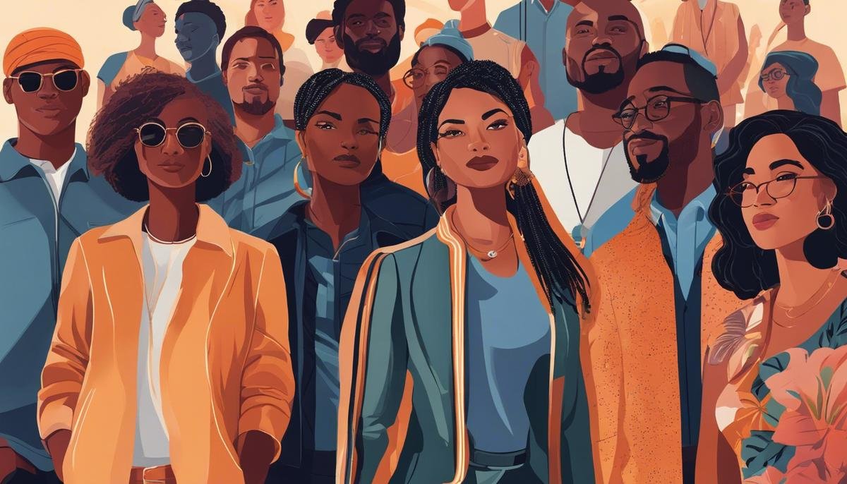 Illustration of a group of diverse people standing together, symbolizing advocacy and unity