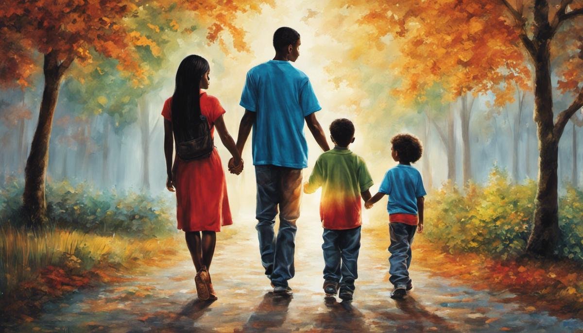 An image depicting a diverse group of people holding hands, symbolizing love and understanding for individuals with autism.