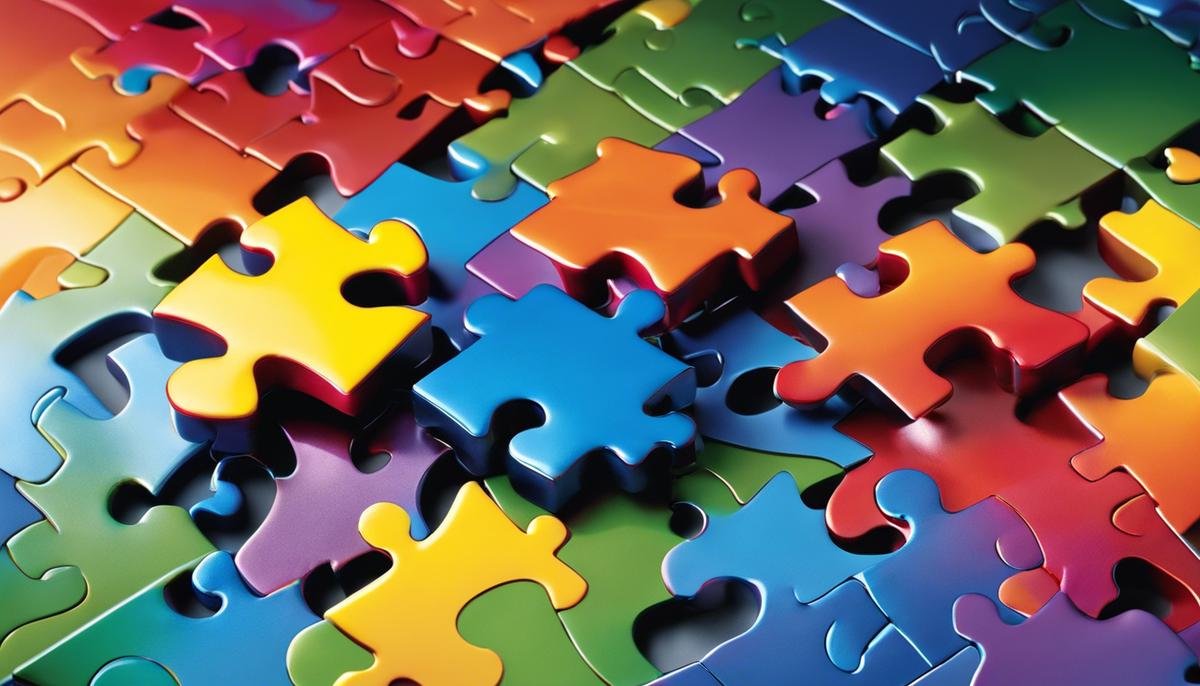 A colorful puzzle piece representing autism awareness
