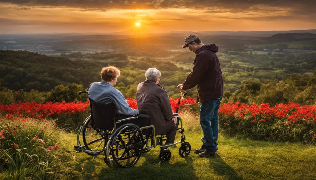 Image of a caregiver providing care to an autistic individual, representing the challenges faced and the love and support given