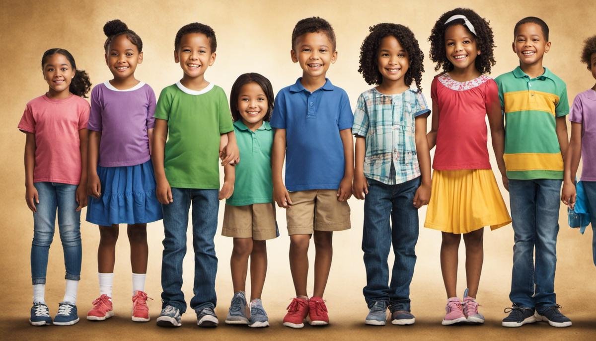 A diverse group of children holding hands and smiling, representing the support and community for children with autism.