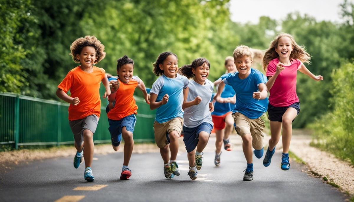Image depicting children engaging in physical activities, highlighting their inclusive nature and importance for children on the autism spectrum.