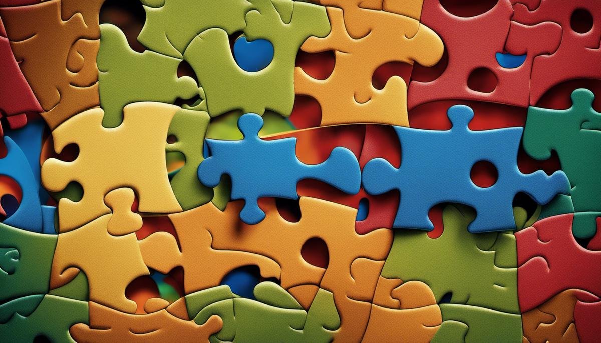 This image represents the connection between autism and gastrointestinal problems, showing puzzle pieces coming together.
