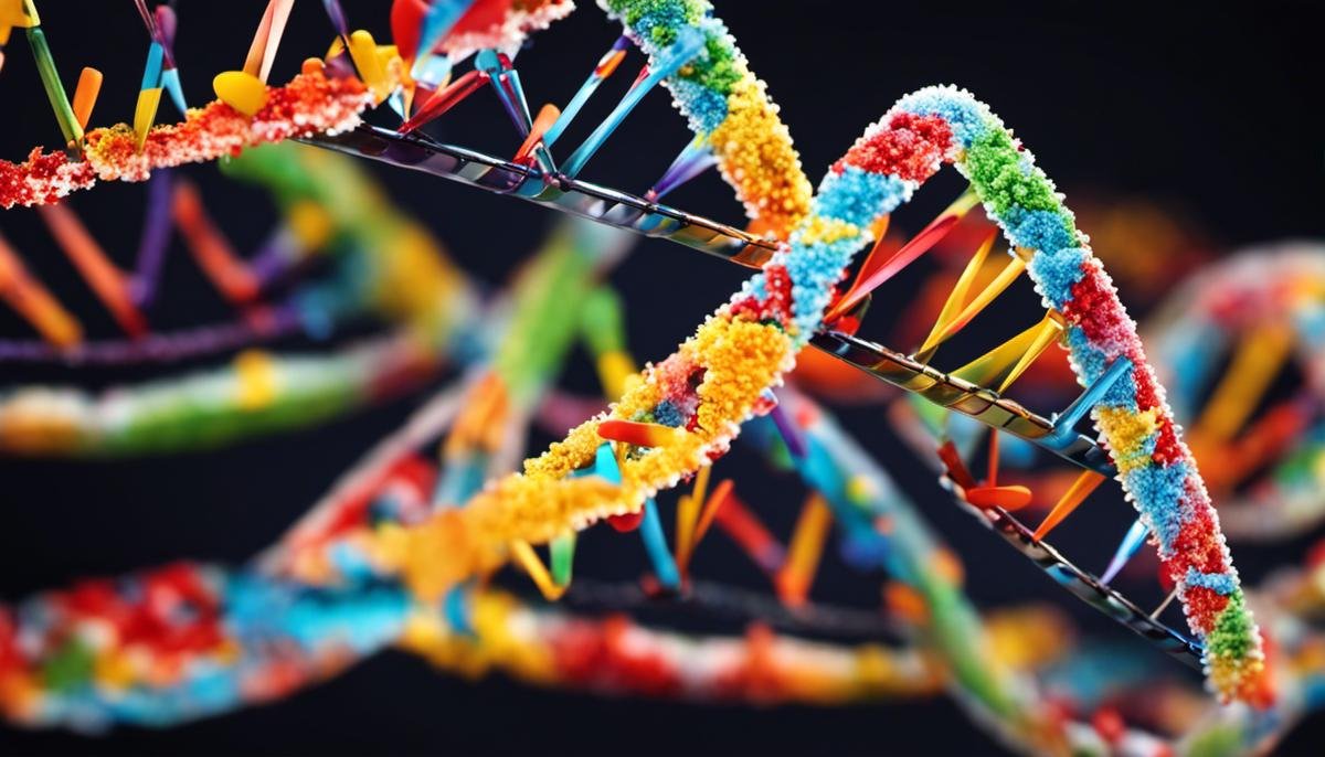 An image showing a DNA double helix with puzzle pieces intertwined, representing the genetic component of Autism Spectrum Disorder