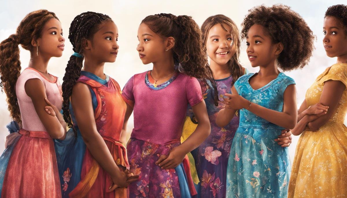 A group of diverse girls standing together, representing the different experiences of girls with autism.
