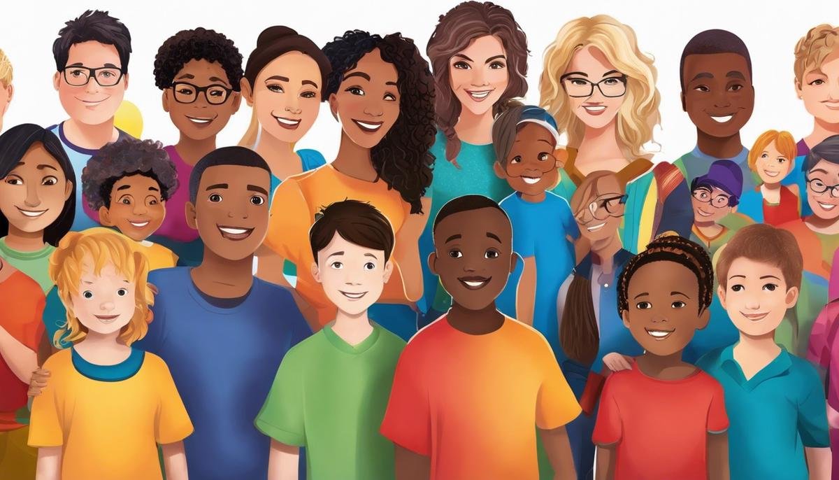 Image description: A group of diverse individuals standing together, symbolizing unity and support for individuals with autism.