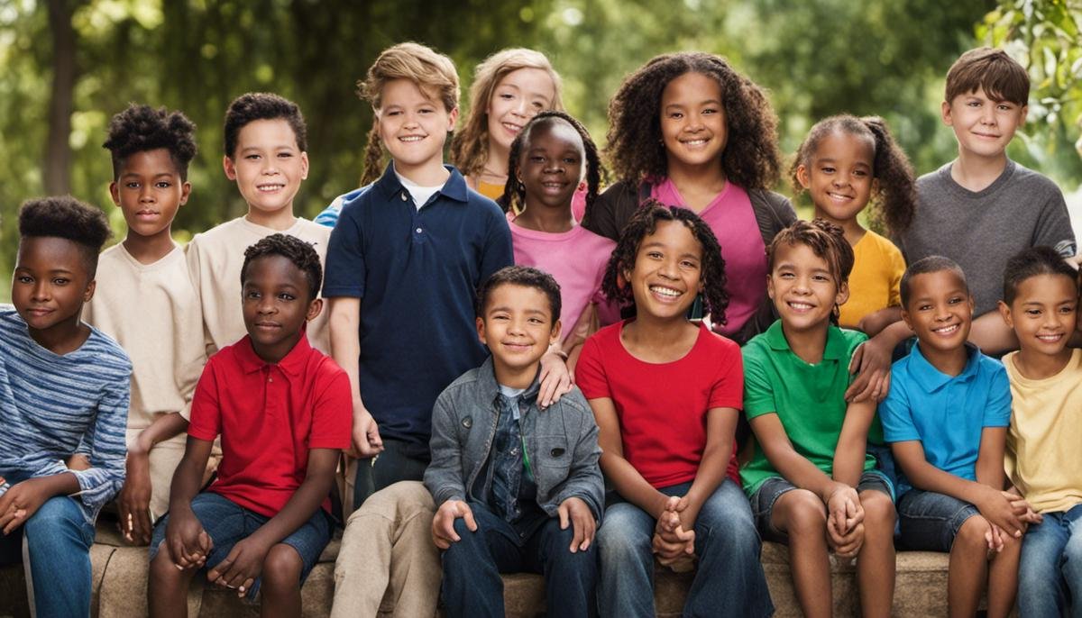 Image of a diverse group of children with autism, depicting inclusivity and acceptance.