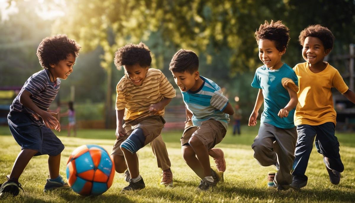 Image showing a diverse group of children with different abilities playing together