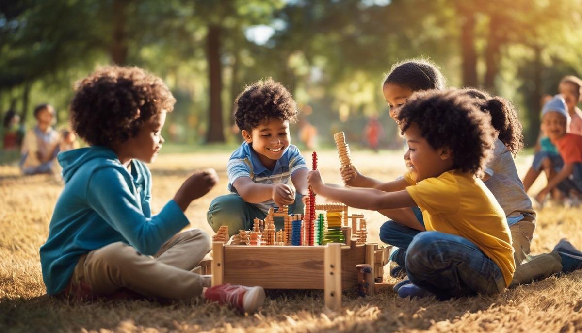 Image illustrating a diverse group of children playing together, representing the idea of understanding and acceptance for autism