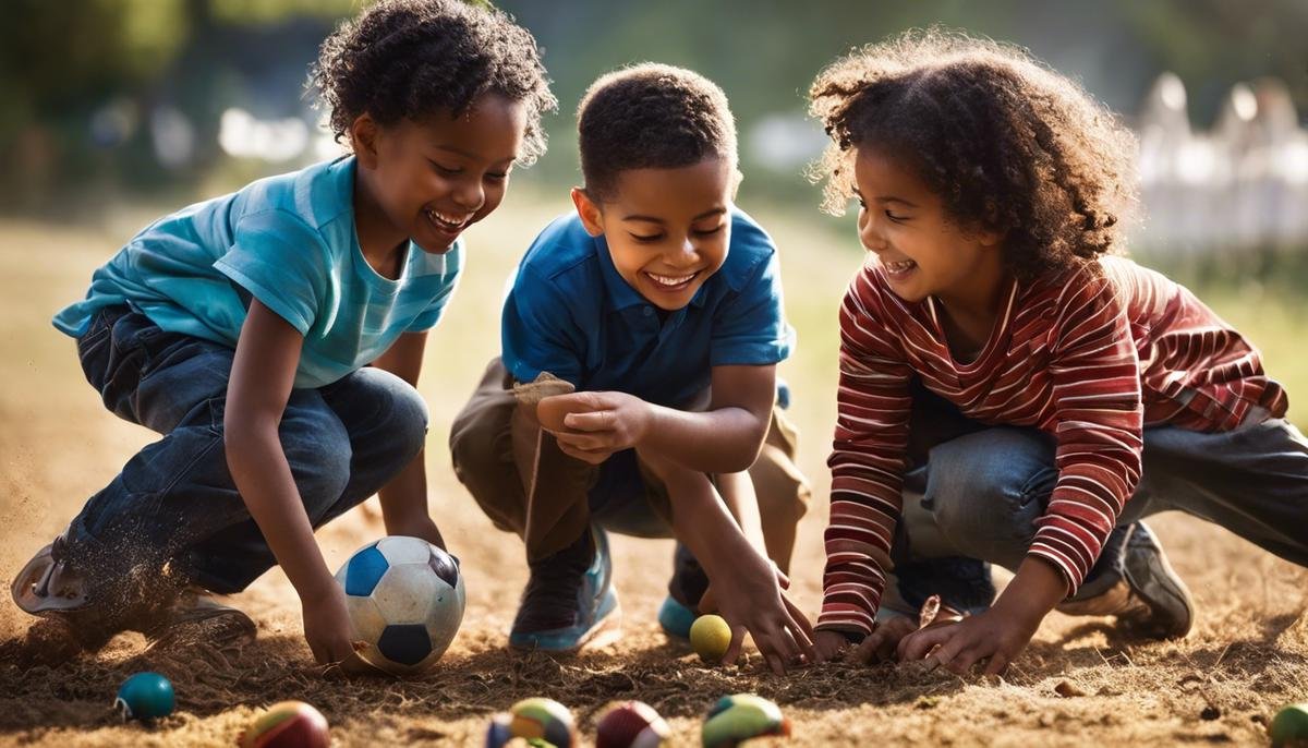 Image of a diverse group of children playing together