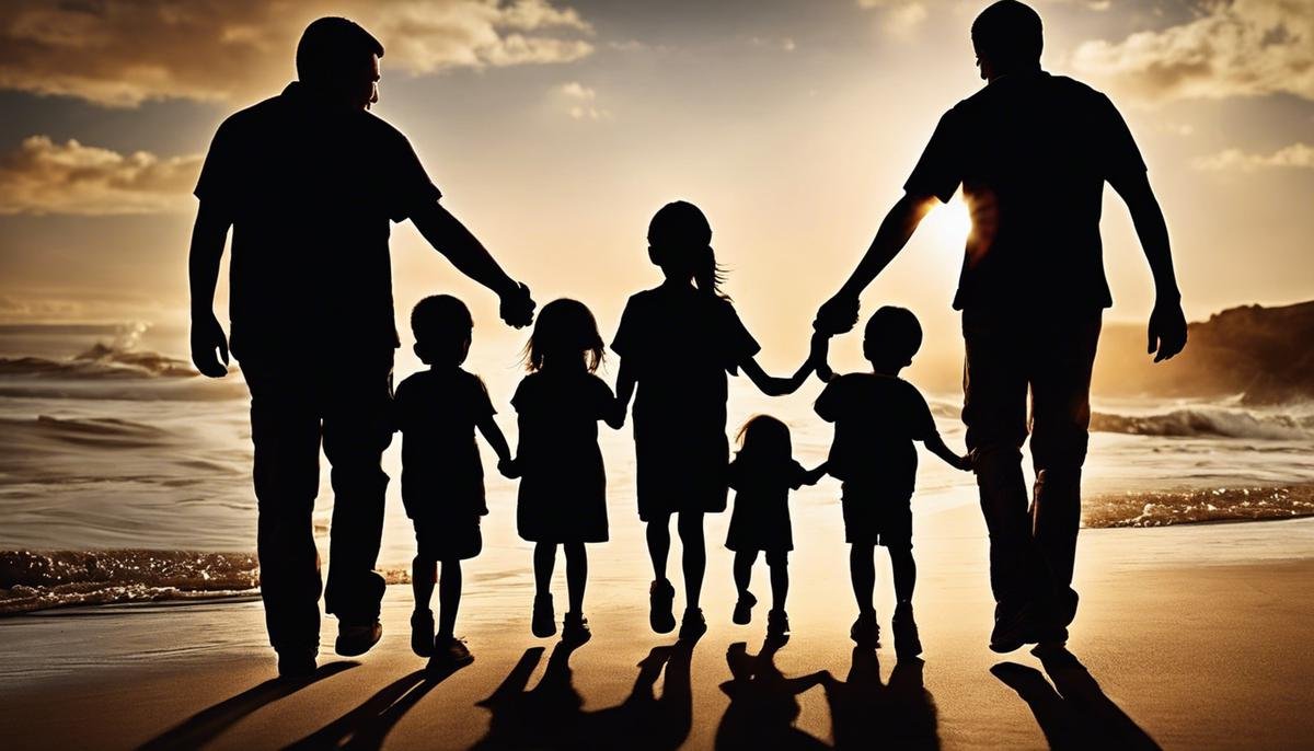 An image depicting a diverse group of parents and children holding hands, representing the unity and support in parenting children with autism