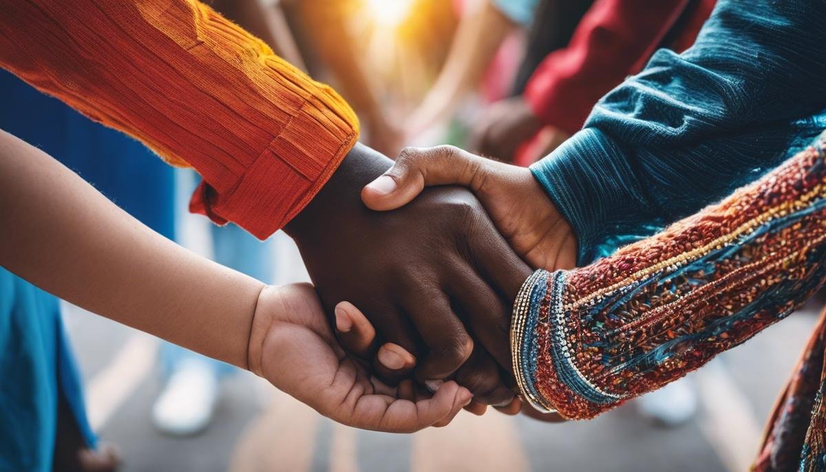 Image depicting people from different cultural backgrounds holding hands, symbolizing autism acceptance and inclusivity.
