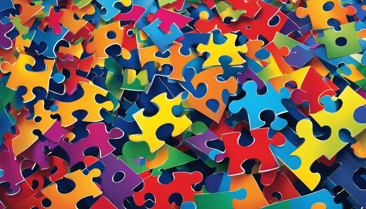An image depicting the concept of higher Autism prevalence in African American children compared to other groups. The image shows puzzle pieces representing Autism Spectrum Disorder coming together, with arrows pointing towards African American children.