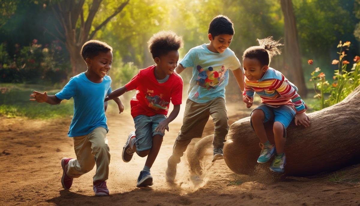 Image depicting diverse children with autism playing together