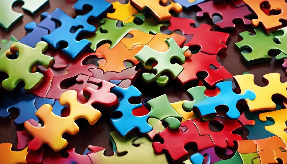 Image depicting a colorful autism puzzle piece, symbolizing the complexity and diversity of autism.