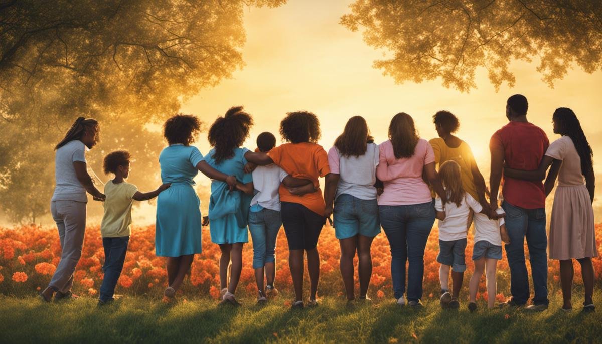Image showing a diverse group of individuals connecting and supporting each other, representing the resources and support networks available for parents of girls with autism