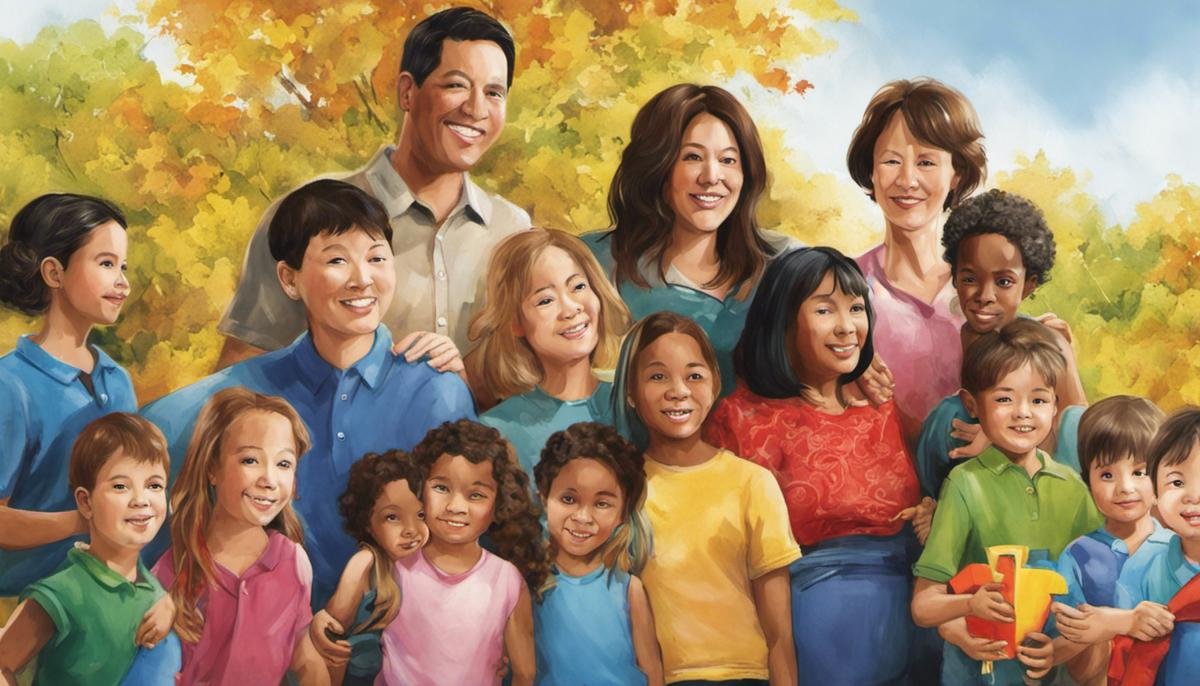 Image depicting a diverse group of parents and children, symbolizing the support and resources available for families dealing with autism