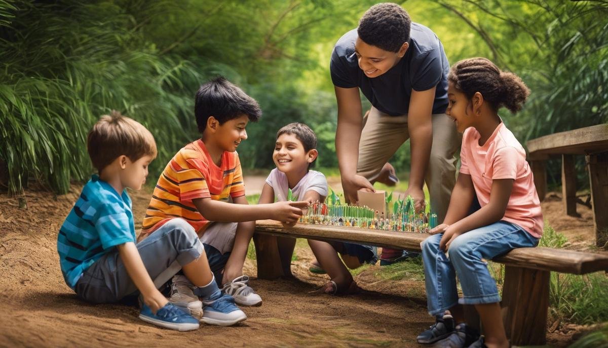 Image depicting an inclusive social activity between children with autism and their peers