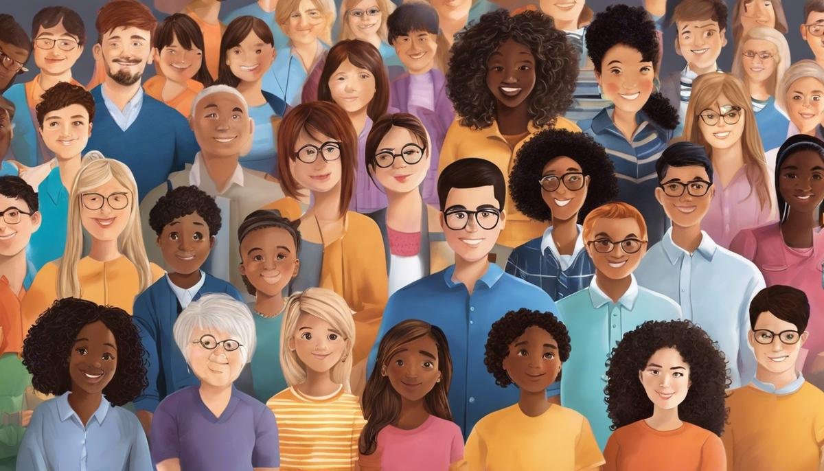Image illustrating diversity and understanding in autism spectrum disorder, showing people with different abilities coming together
