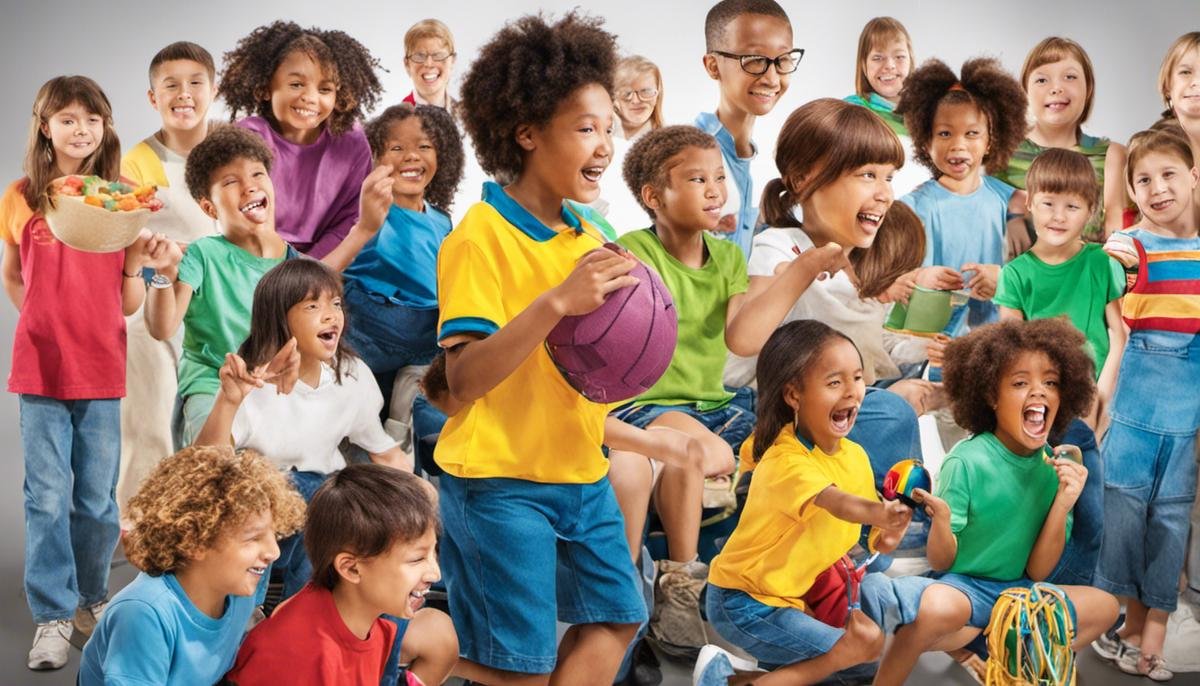 Image representing Autism Spectrum Disorder, showing a diverse group of children engaged in different activities.