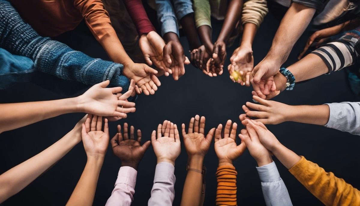 Image of a diverse group of people holding hands, representing inclusivity and acceptance for those with Autism Spectrum Disorder.
