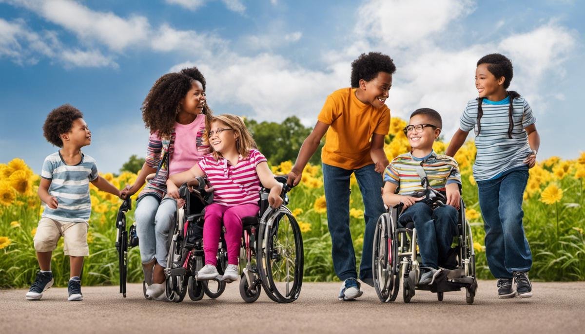 An image depicting a group of diverse children with various abilities and disabilities, representing the diversity of individuals with Autism Spectrum Disorders.