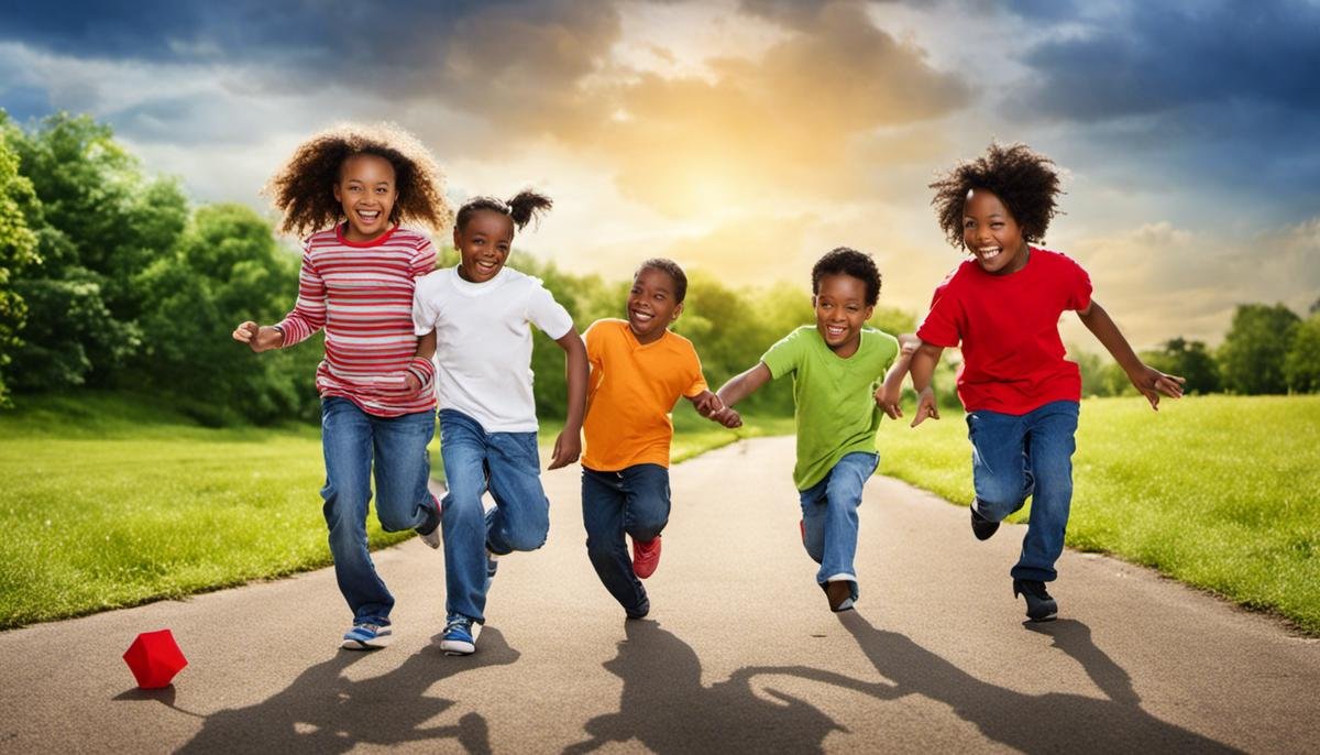 Image description: A diverse group of children playing together, representing the concept of autism and human diversity.
