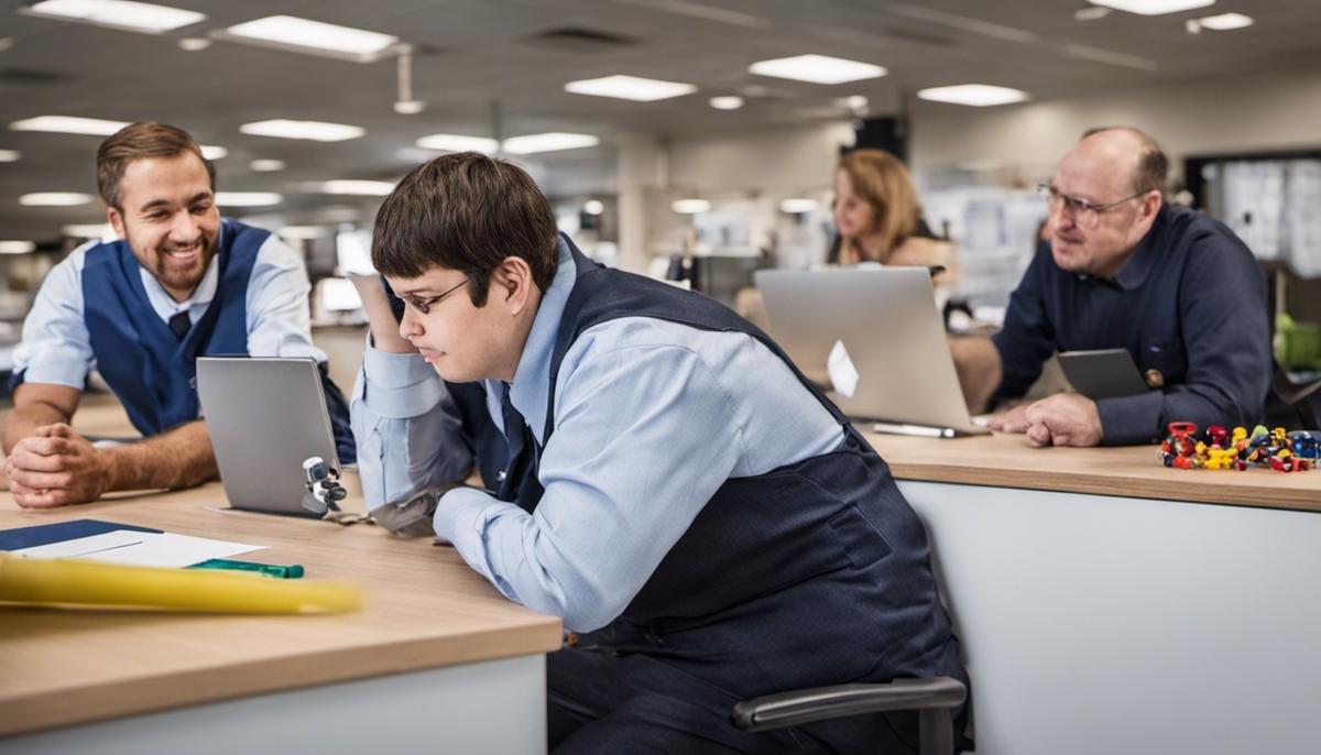 Image depicting individuals with autism in a workplace setting, showcasing their unique strengths and contributions