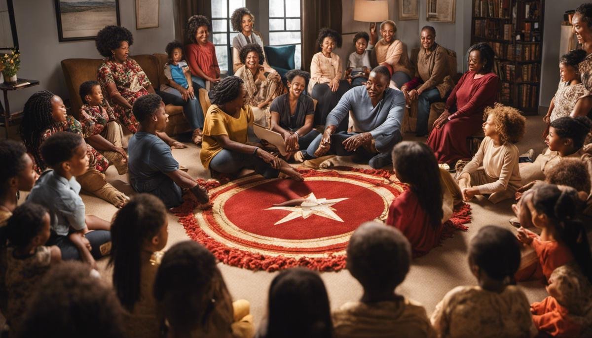 An image showing a diverse group of parents supporting each other in a circle.