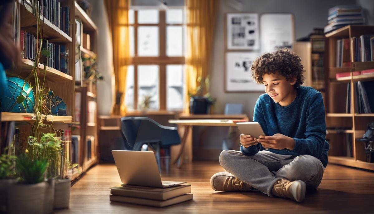 Image describing the importance of creating a secure online space for autistic teens, with a focus on structure, monitoring, digital literacy, ethical behavior, and positive engagement.