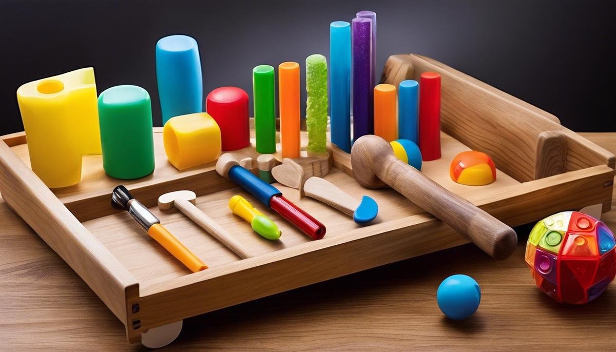 Image of various sensory toys and tools for autistic children
