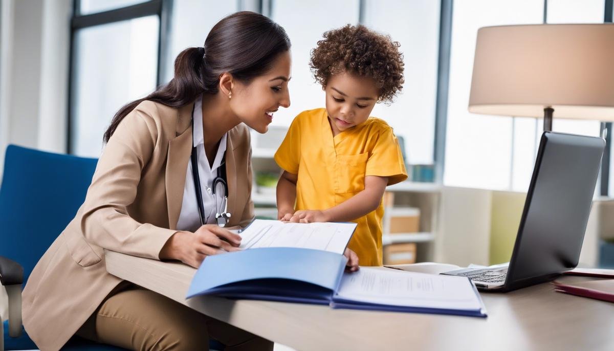 A parent and child overcoming communication hurdles in medicine administration