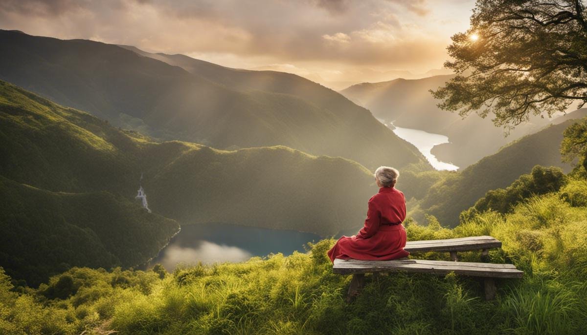 Image depicting a caregiver taking a break and looking after their own well-being
