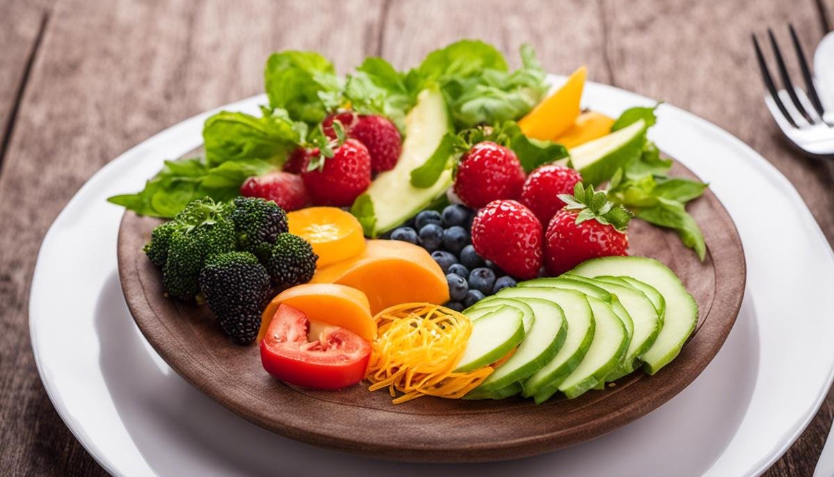 Image description: Nutritious food on a plate, symbolizing the connection between diet and autism.
