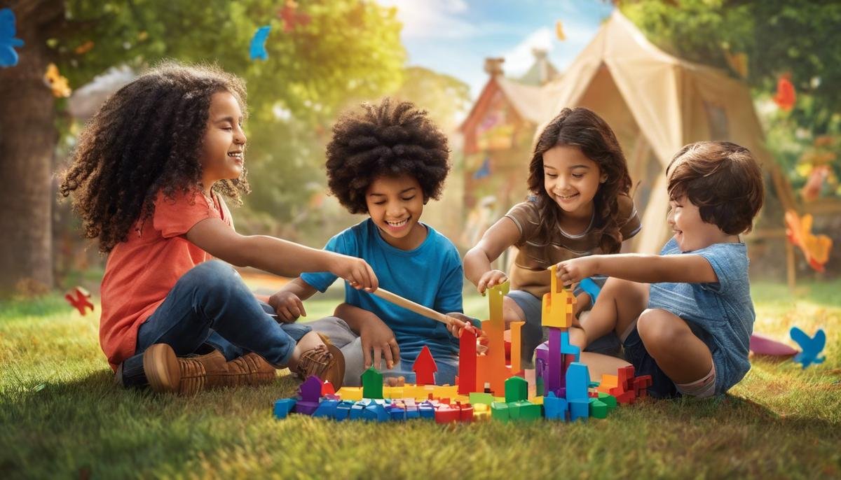Image depicting diverse group of children playing together, representing the importance of equality and inclusivity in autism diagnosis