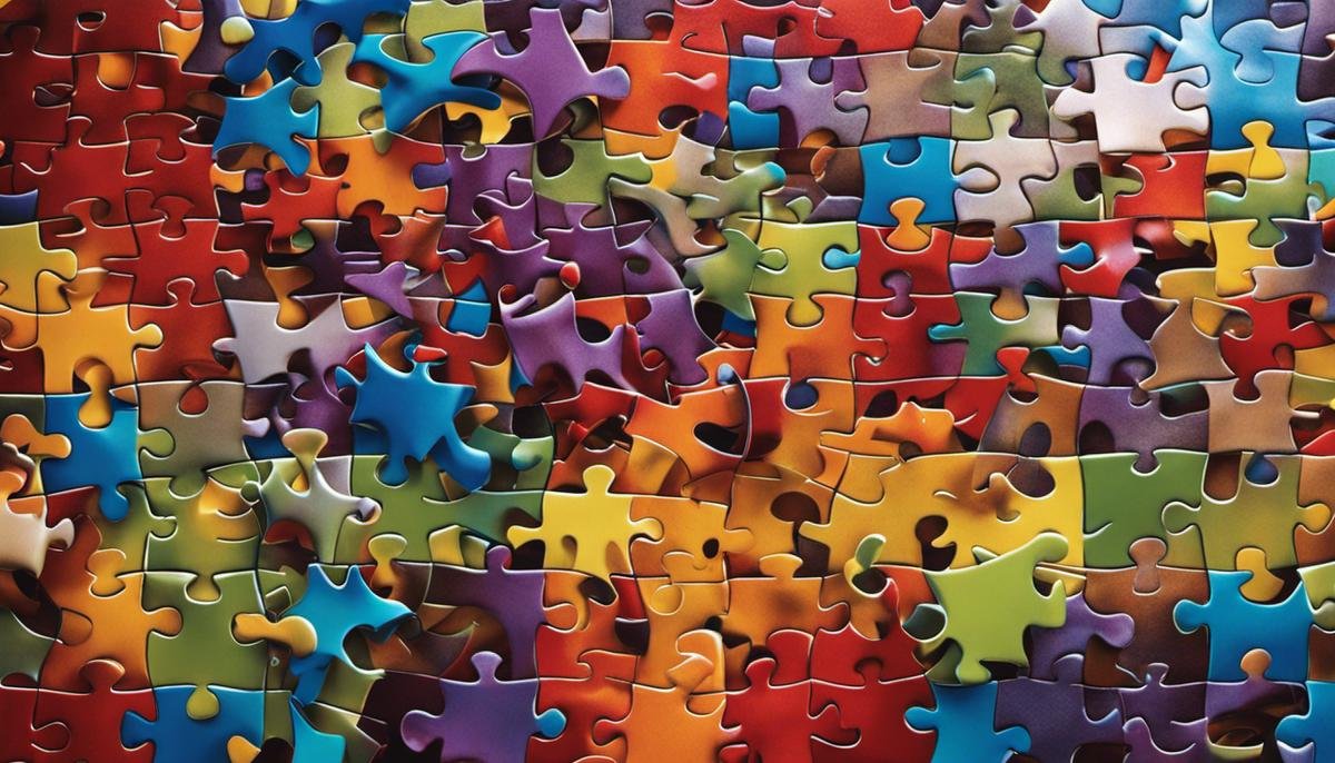 An image depicting the economic impact of autism, showcasing interconnected puzzle pieces representing different aspects of the disorder.