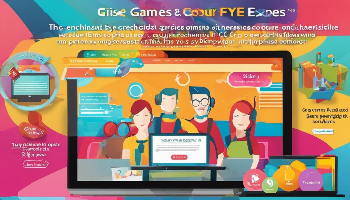 Image description: Various games and exercises to enhance eye contact displayed on a bright and colorful website.