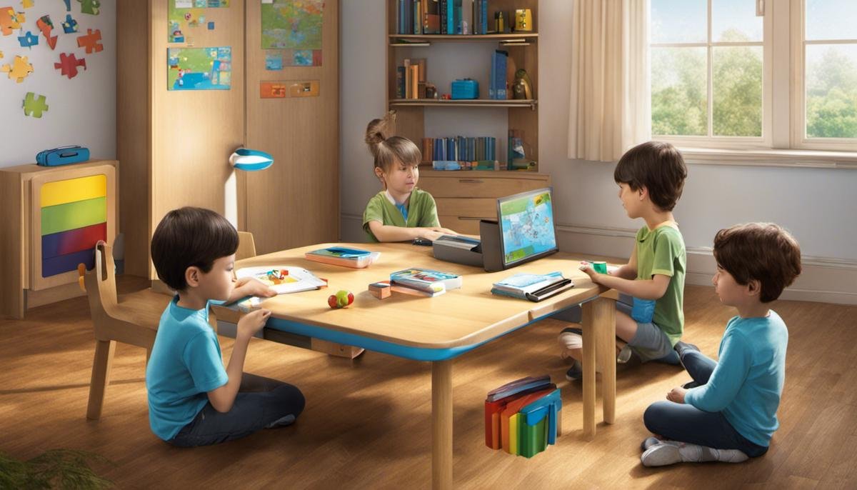 Image illustrating the future of autism education, showcasing the integration of technology in education and therapy for individuals with autism