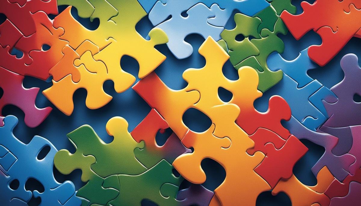 An image showing the interconnected puzzle pieces representing genetics and autism, symbolizing the complex nature of the relationship.