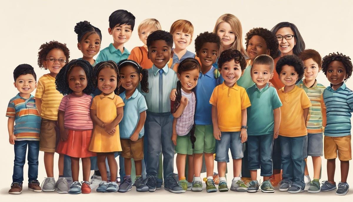 Image illustrating the importance of discussing racial disparities in autism diagnosis, showing diverse group of children standing together.