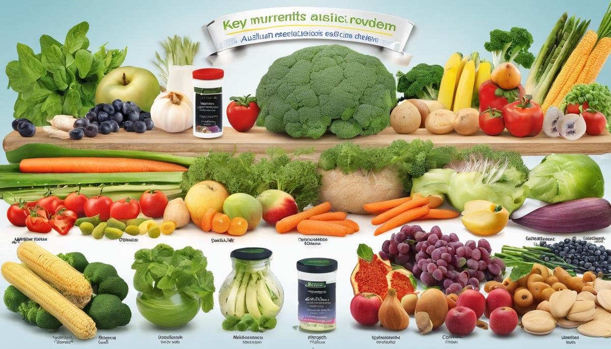 Image description: A picture representing key nutrients for autistic children