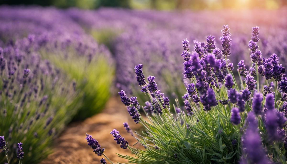 Image of a lavender plant with purple flowers, representing the soothing benefits of lavender for sleep quality.