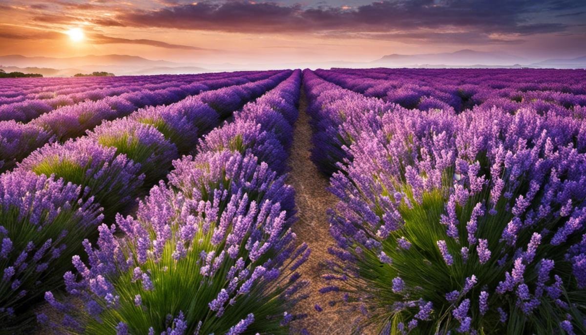 Image of blooming lavender flowers, providing a calm and serene appearance